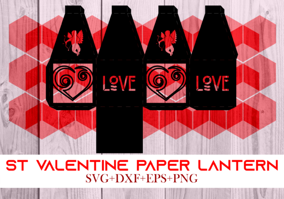 St Valentine Paper Lantern Series 0019: A 3D SVG Shape for Romantic Designs